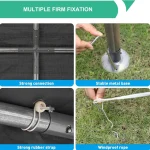 Carport canopy assembly details showing strong connections and stable metal base